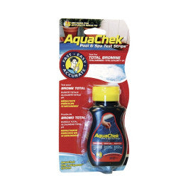  Tube De 50 Bandelettes D'analyse Aquachek Pour Piscines Et Spas Traités Au Brome